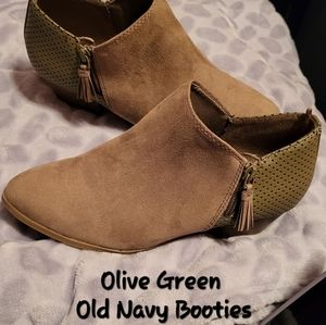 Olive color, Old Navy Booties